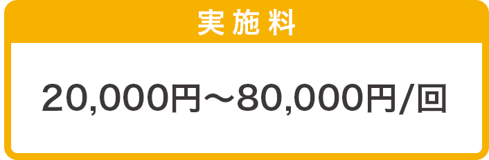 20,000円～80,000円/回